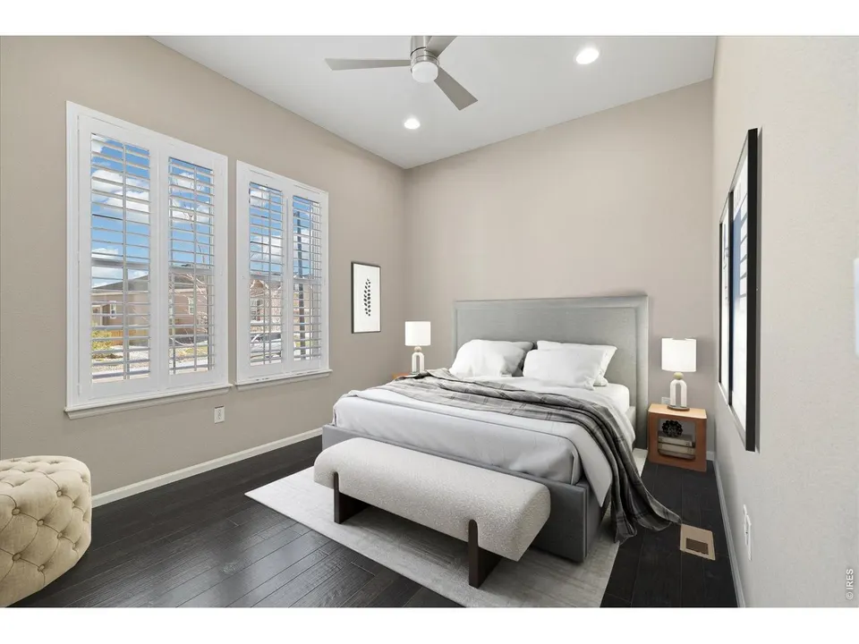 Secondary bedroom with plantation shutters